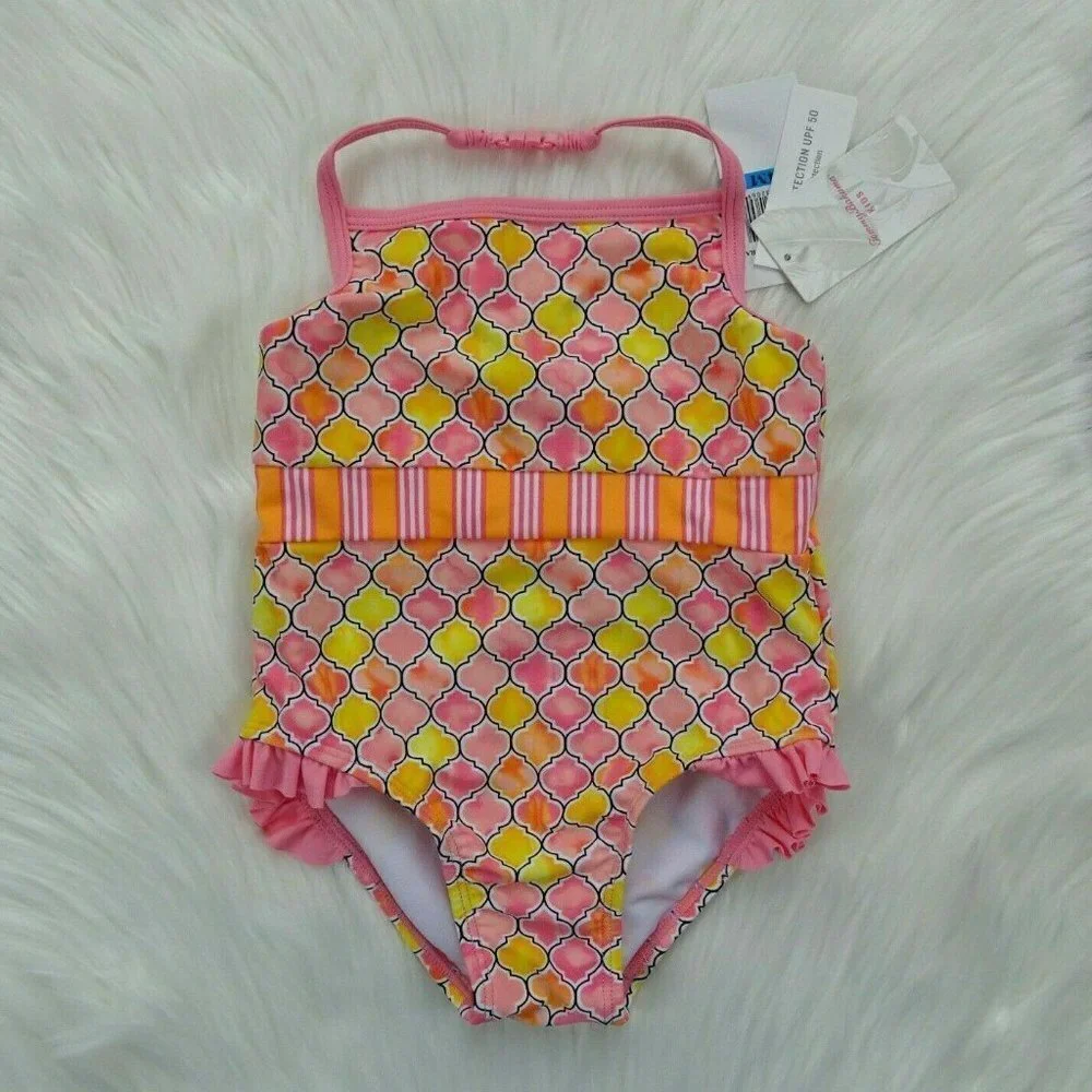 NWT Tommy Bahama Kids Swimsuit One-Piece Tile 24 Mos